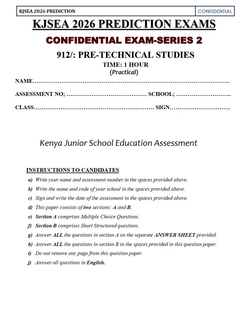 Preview of Grade 9 KJSEA Prediction Computer Studies Prediction Paper 2026