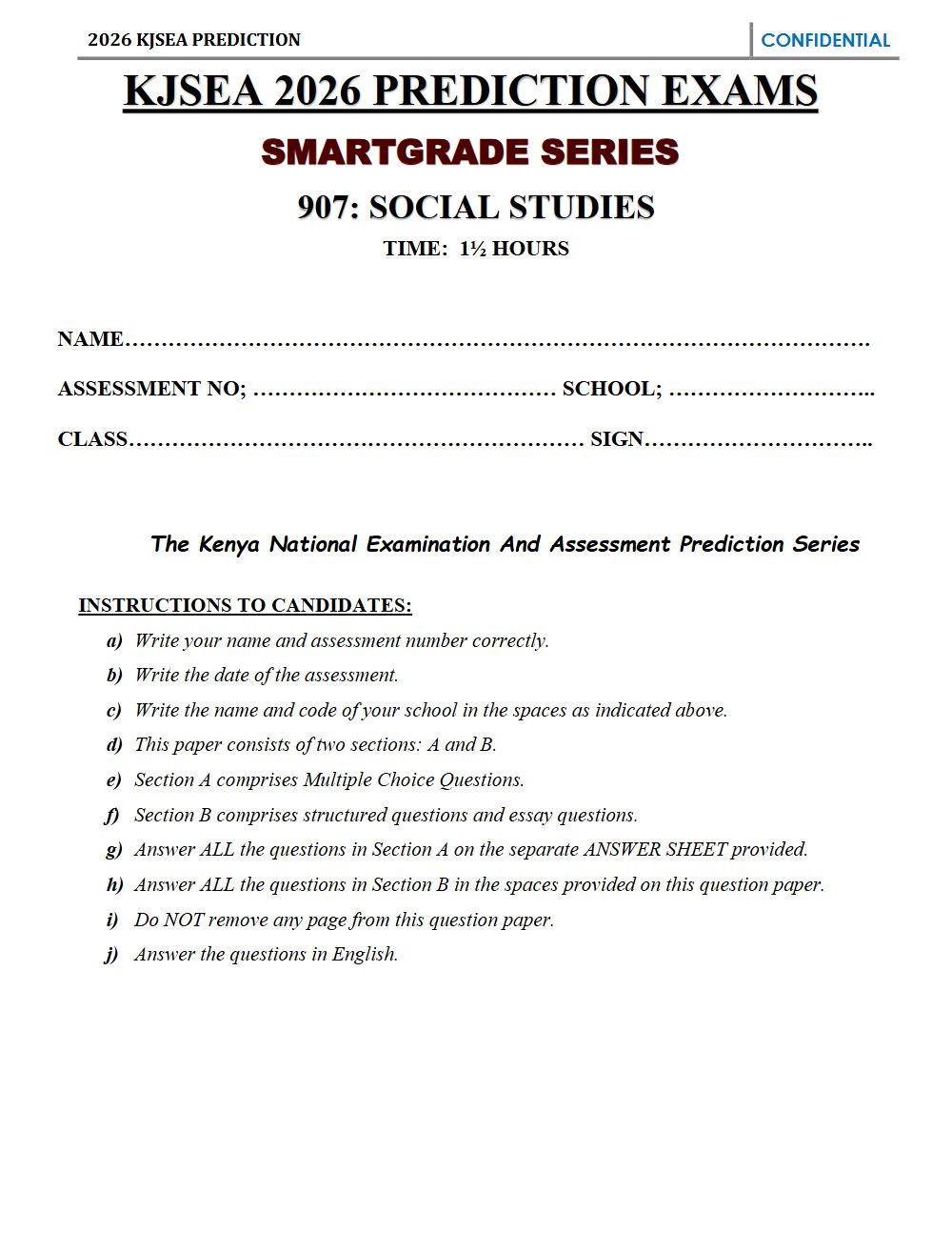 Thumbnail preview of Grade 9 Social Studies KJSEA Prediction 2026_12