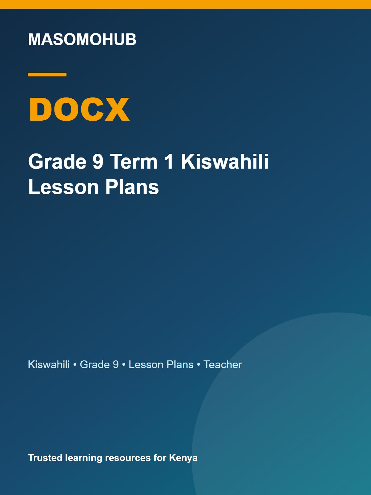 Thumbnail preview of Grade 9 Term 1 Kiswahili Lesson Plans