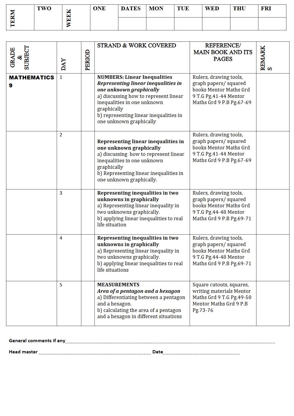 Thumbnail preview of Grade 9 Term 2 Mathematics Records Of Work