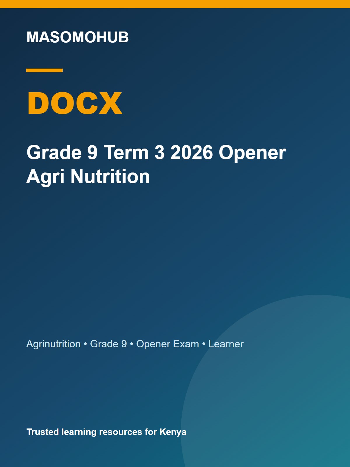 Thumbnail preview of Grade 9 Term 3 2026 Opener Agri Nutrition