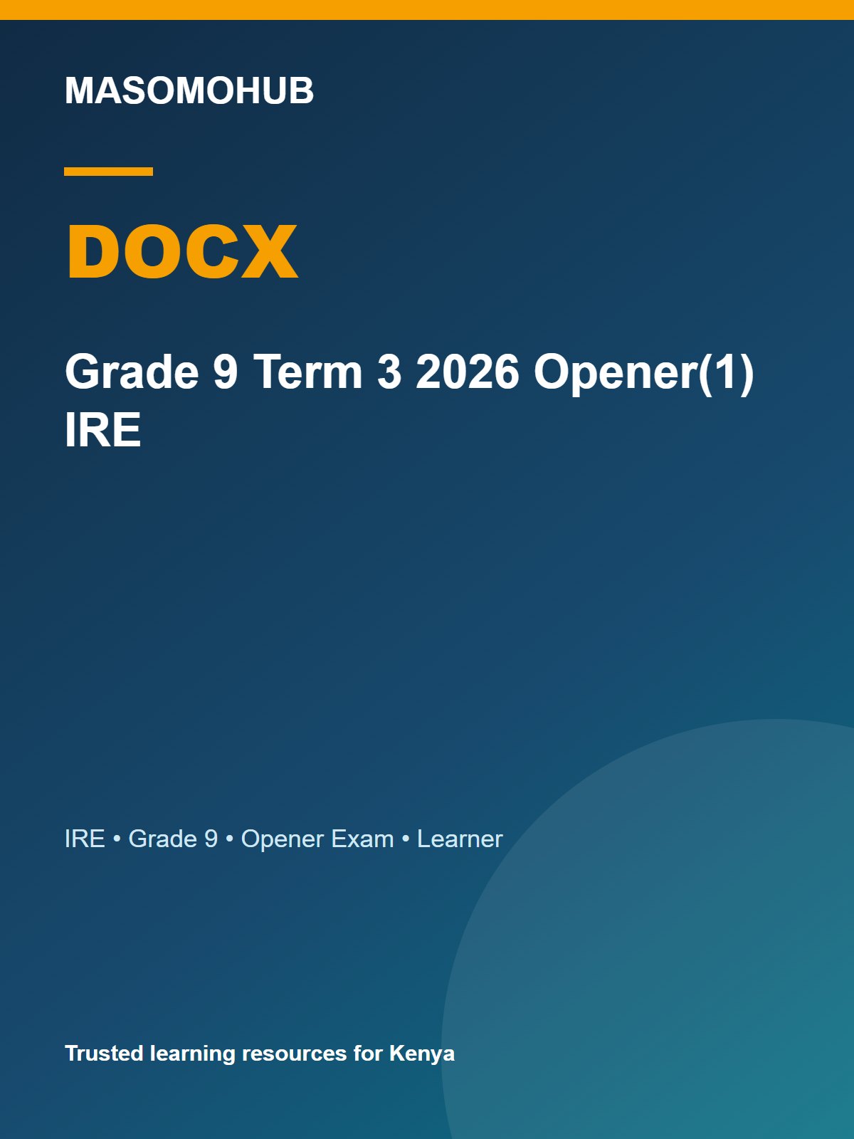 Thumbnail preview of Grade 9 Term 3 2026 Opener(1) IRE