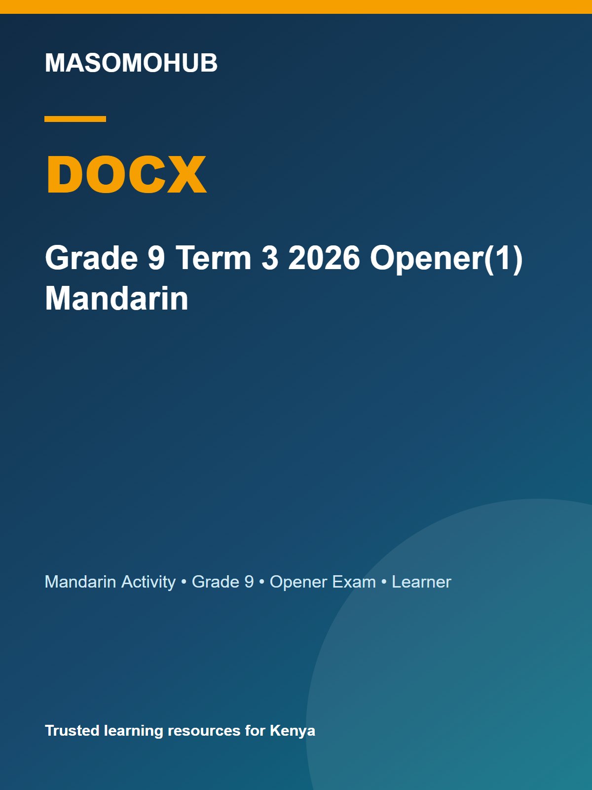 Thumbnail preview of Grade 9 Term 3 2026 Opener(1) Mandarin