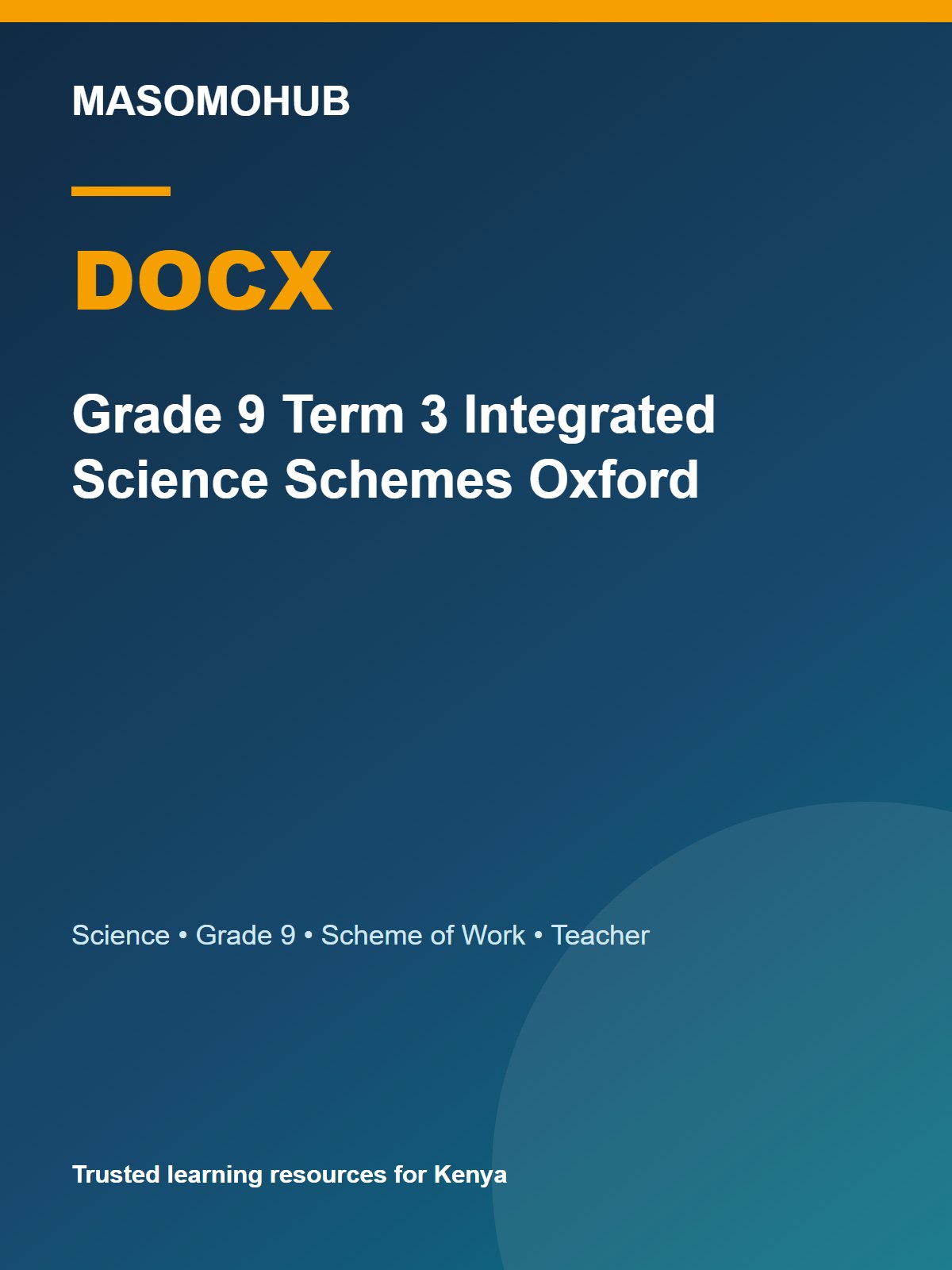 Thumbnail preview of Grade 9 Term 3 Integrated Science Schemes Oxford
