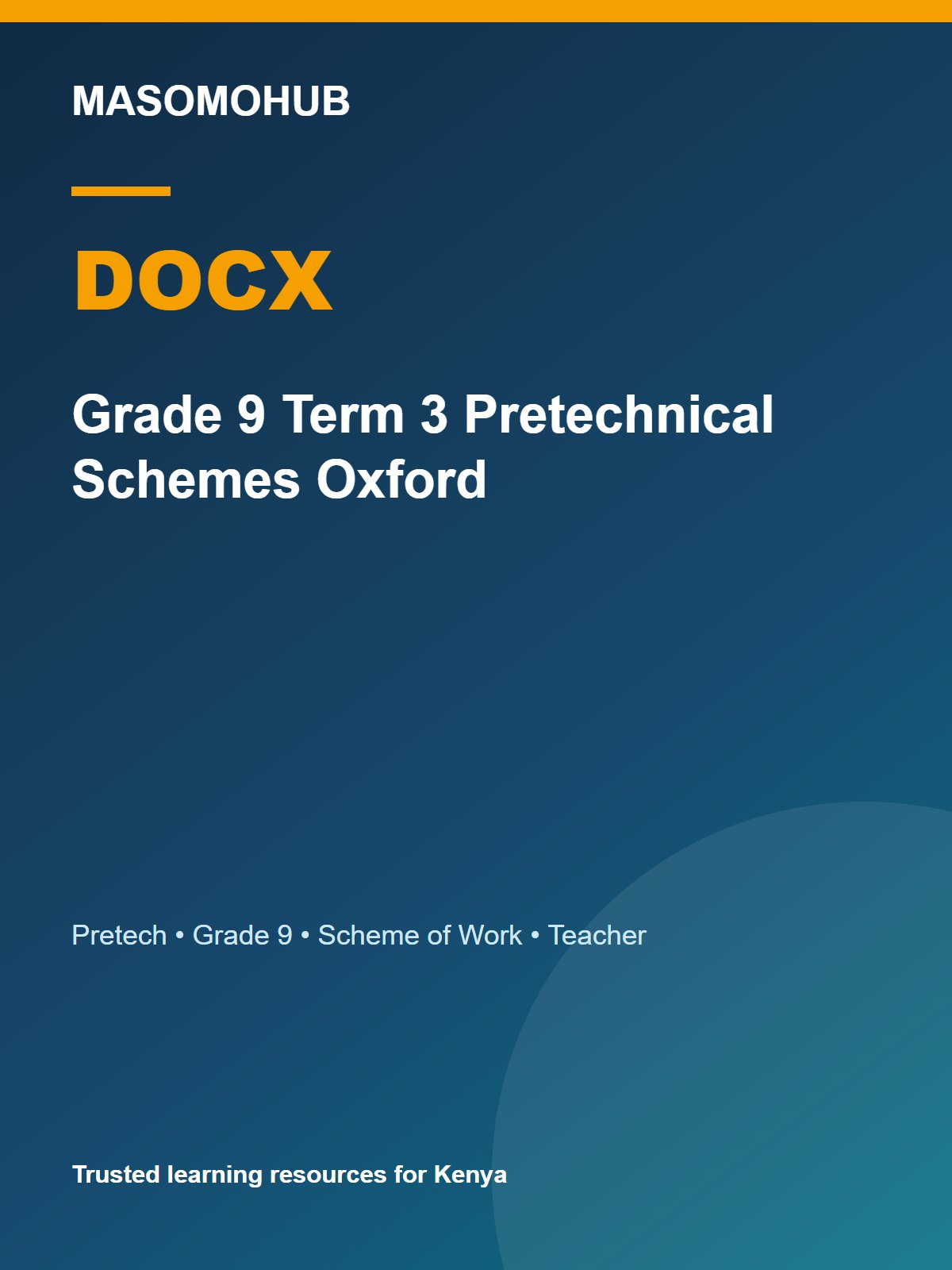 Thumbnail preview of Grade 9 Term 3 Pretechnical Schemes Oxford