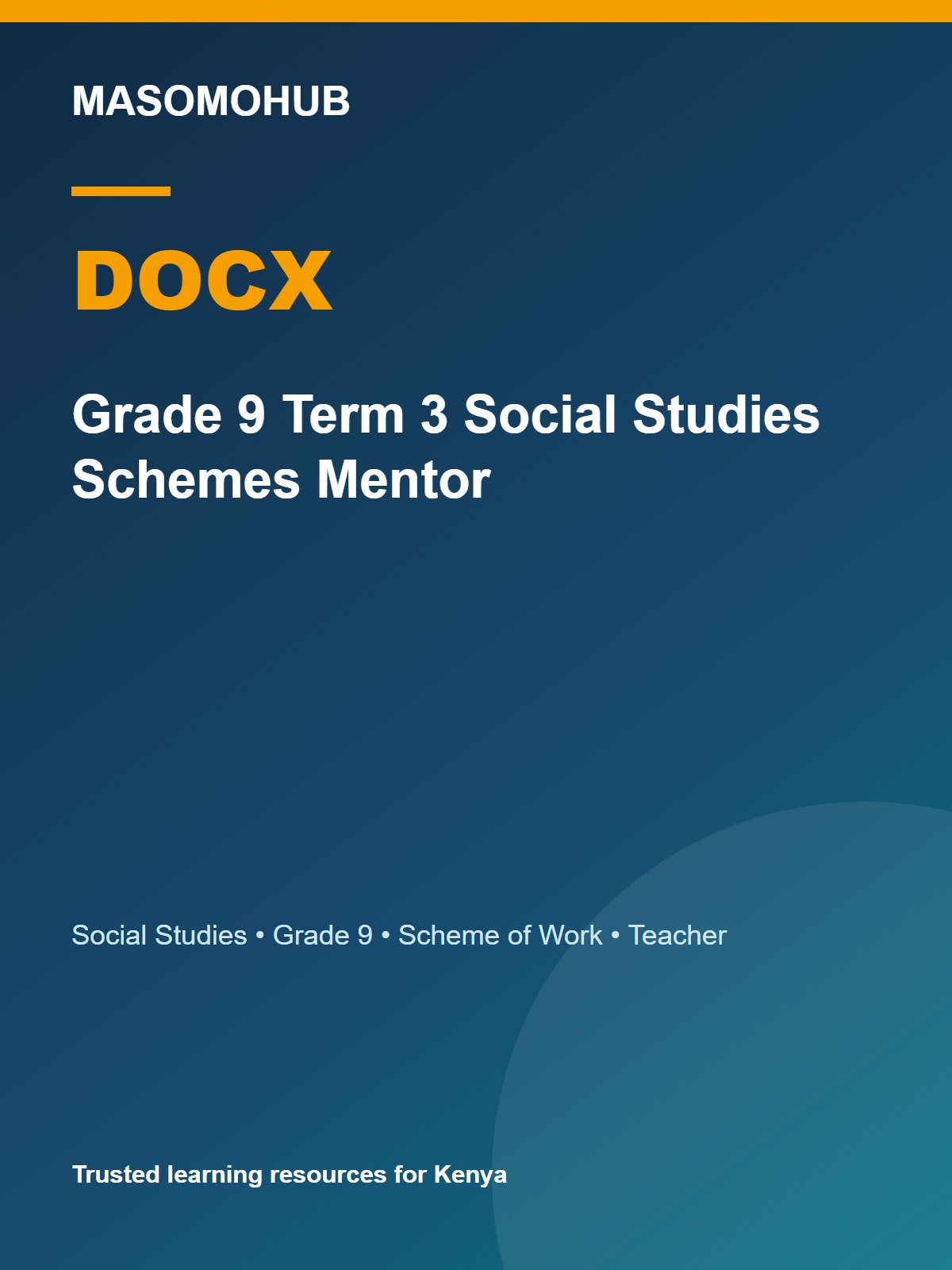 Thumbnail preview of Grade 9 Term 3 Social Studies Schemes Mentor