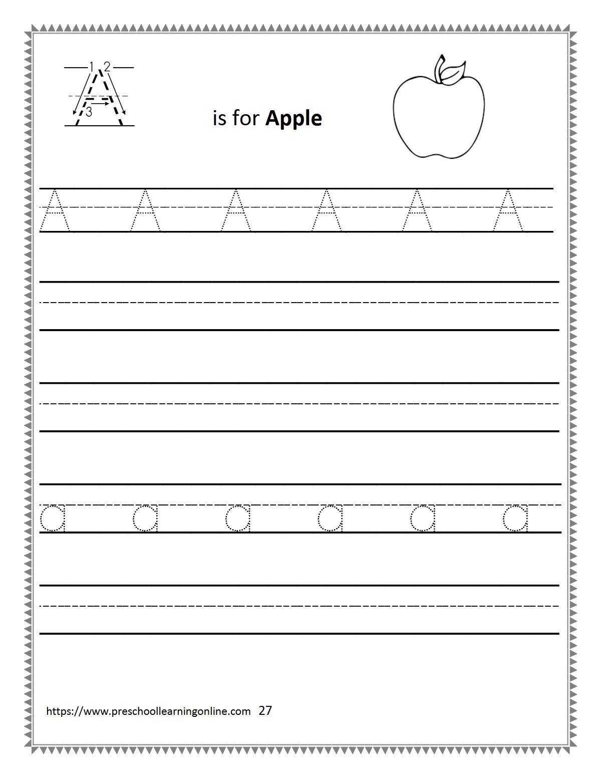 Thumbnail preview of Letter A Worksheets1