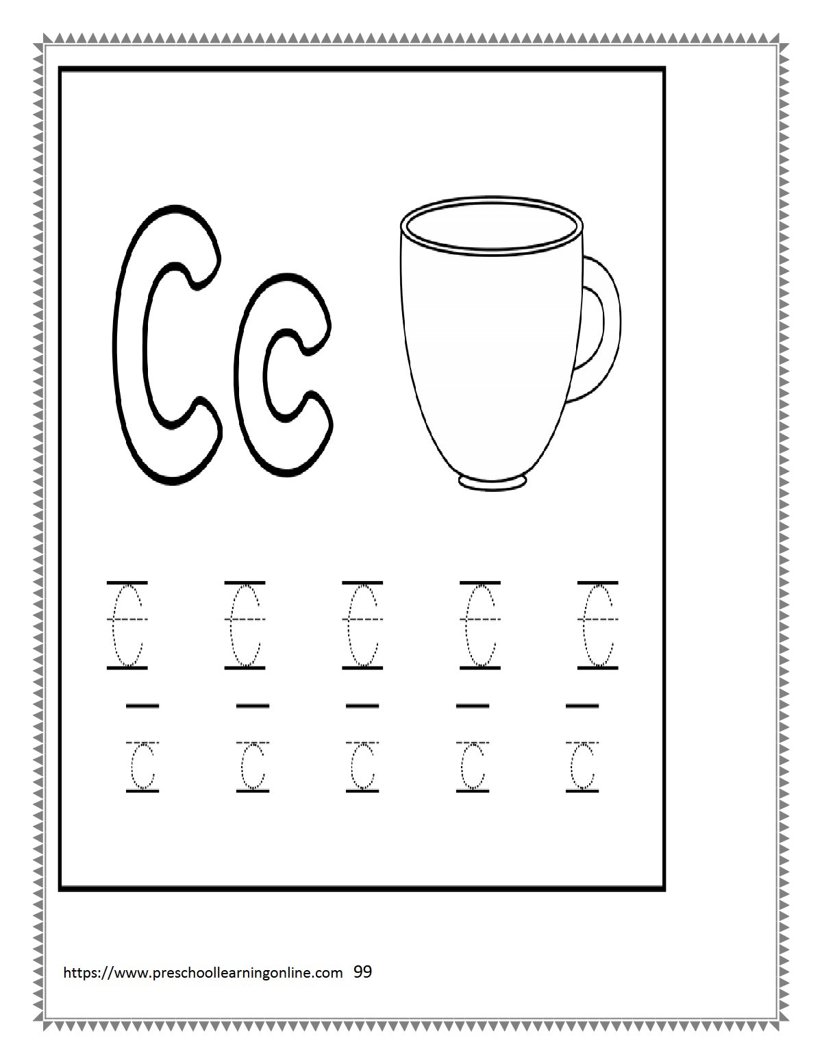 Thumbnail preview of Letter C Worksheets Uppercase Lowercase