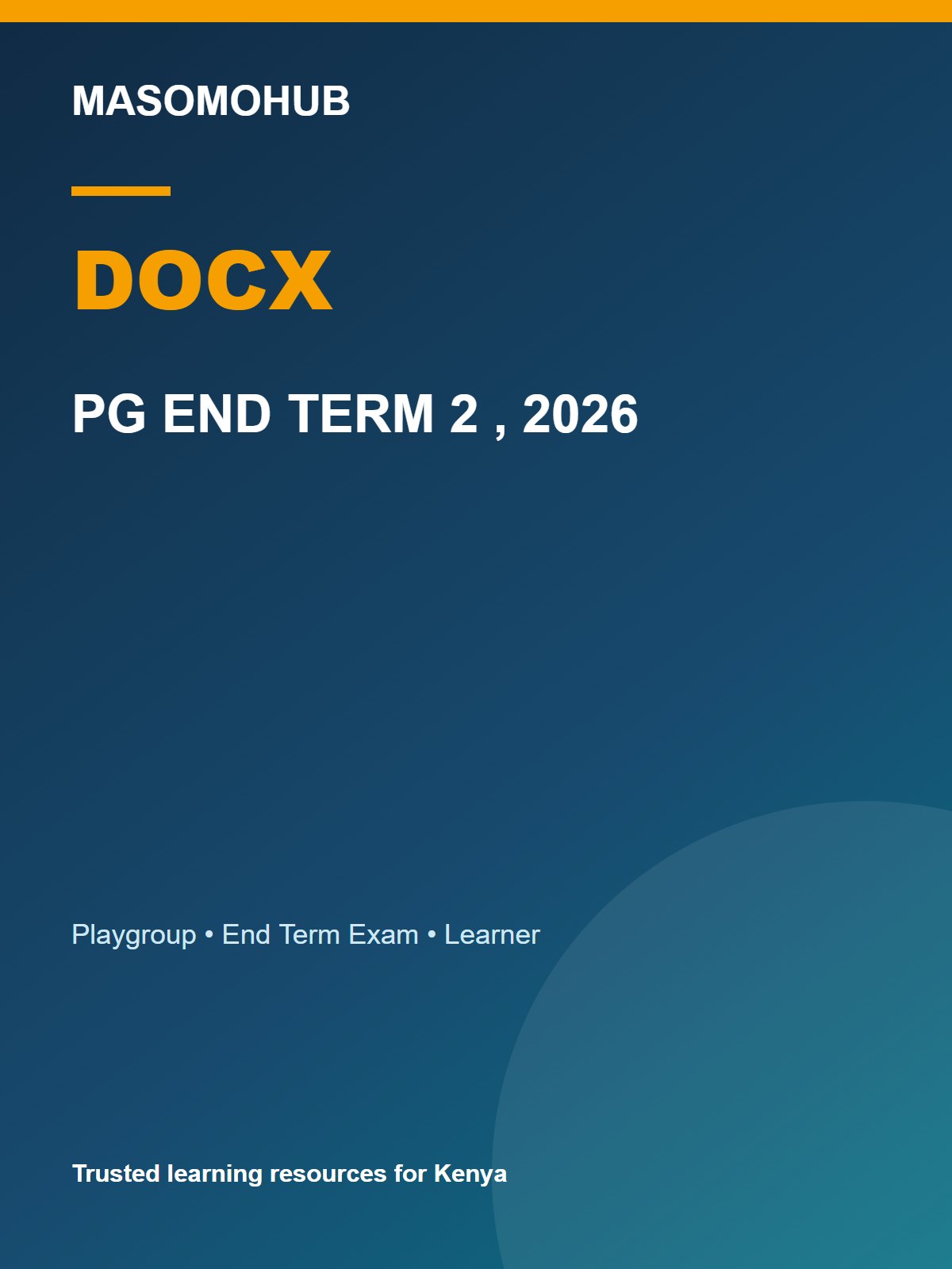 Thumbnail preview of PLAY GROUP END TERM 2 , 2026 EXAMINATION