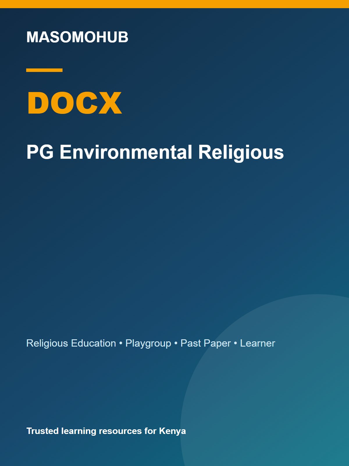Thumbnail preview of PLAYGROUP PRE-PRIMARY ONE (PP1) 2025 ENVIRONMENT & RELIGIOUS ACTIVITIES
