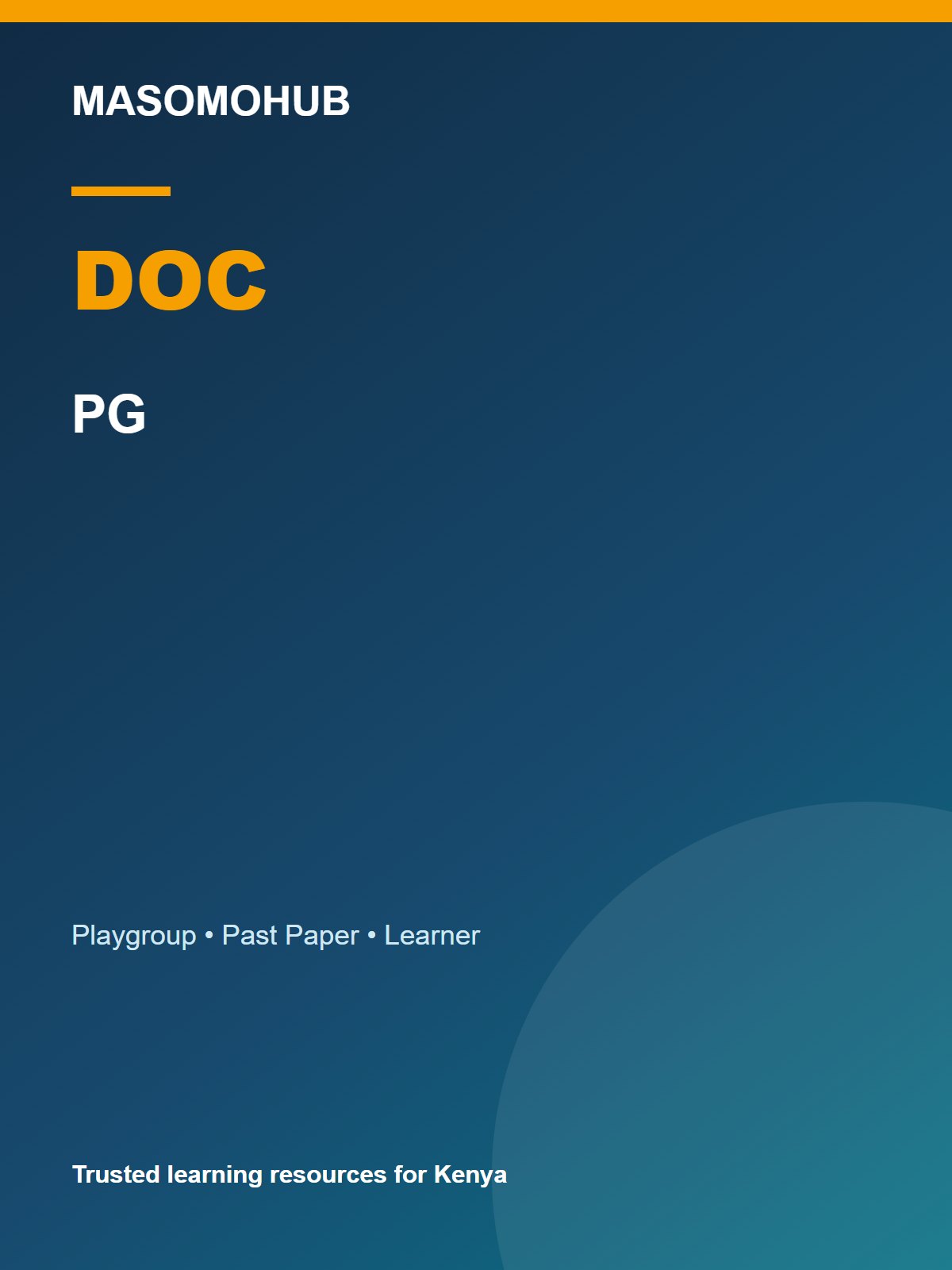 Preview of Playgroup General Past Paper 2025