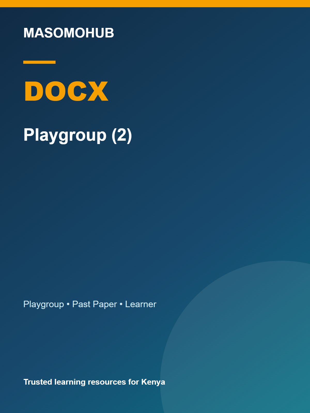 Thumbnail preview of Playgroup General Past Paper 2026 Set 2