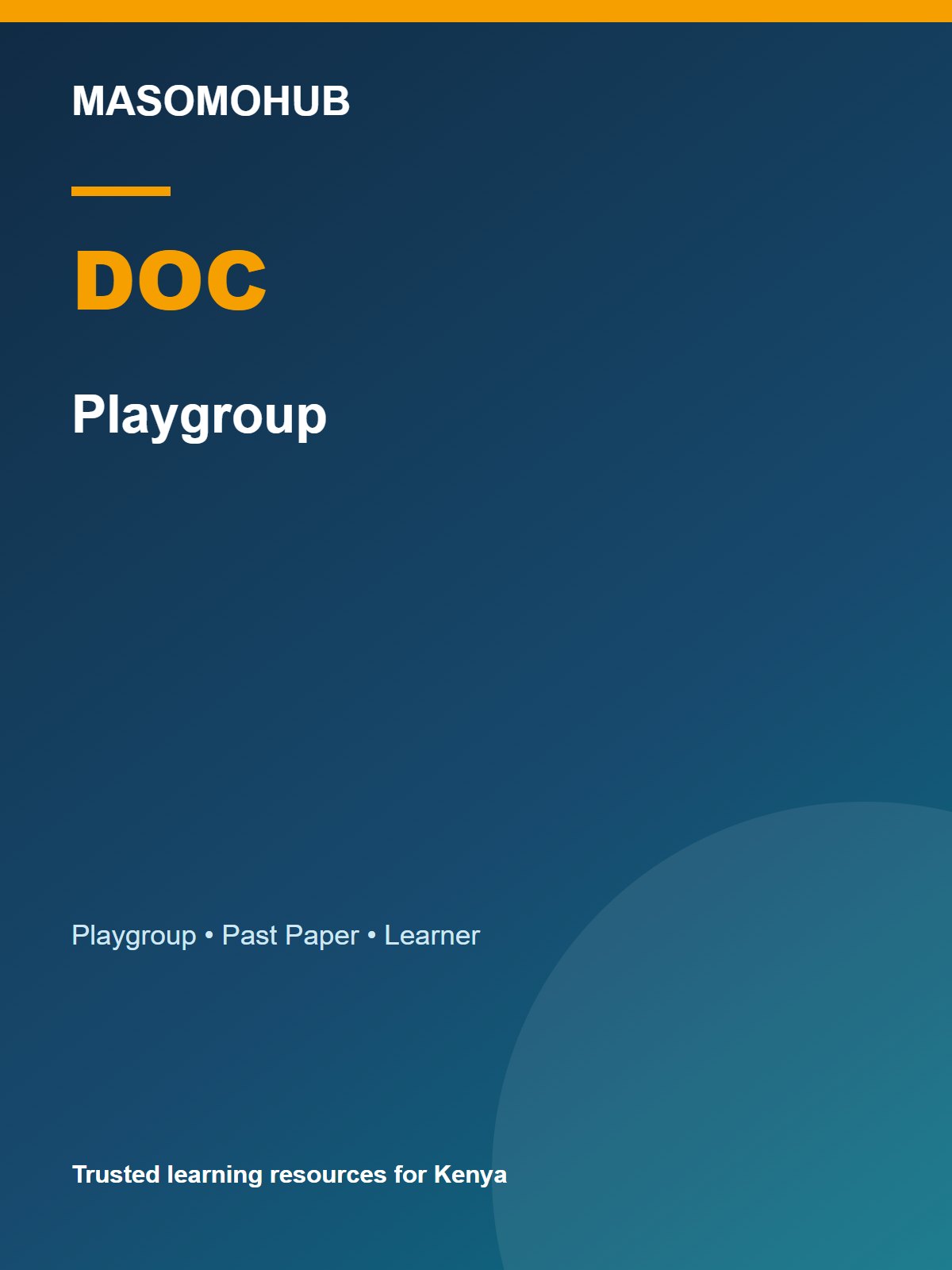 Thumbnail preview of Playgroup General Past Paper 2025