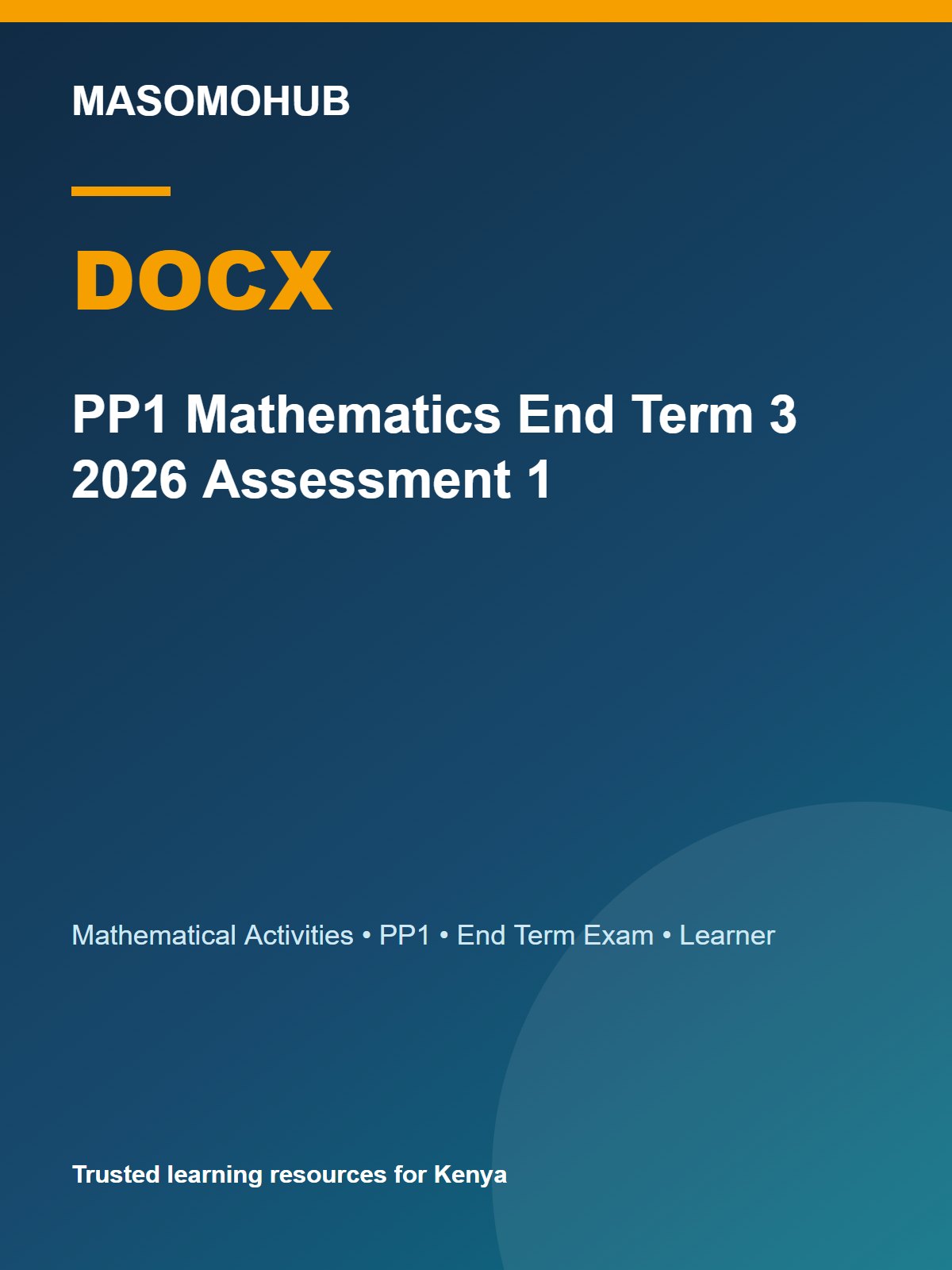 Preview of PP1 Mathematical Activities Term 3 End-Term Exam 2026