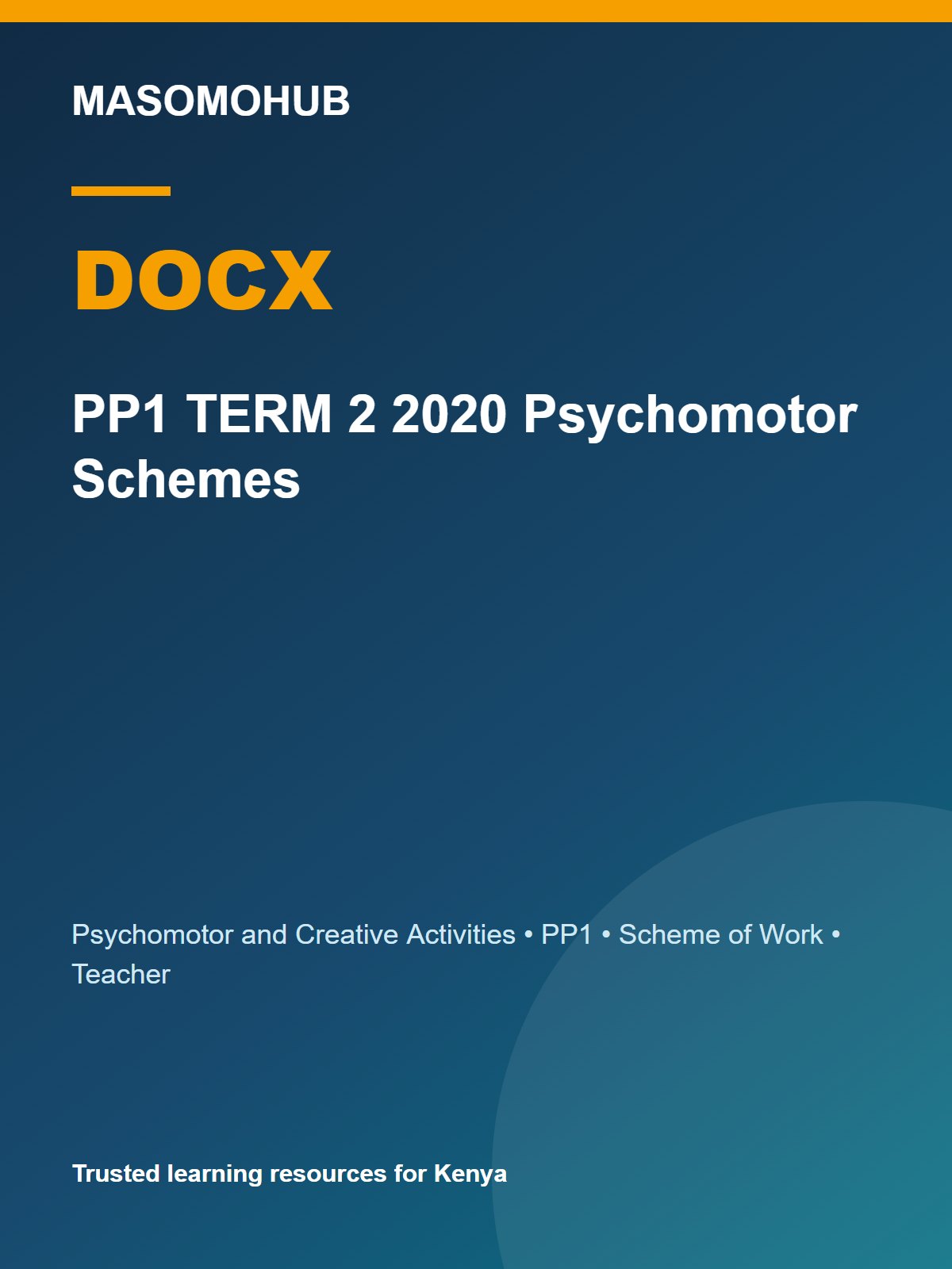 Preview of PP1 Psychomotor and Creative Activities Schemes of Work Term 2 2020