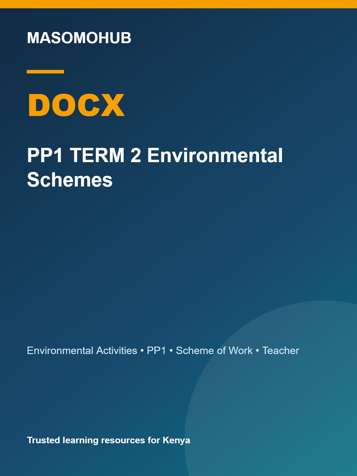 Preview of PP1 Environmental Activities Schemes of Work Term 2