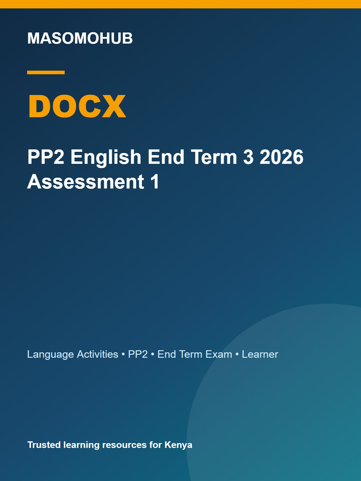 Preview of PP2 English Language Activities Term 3 End-Term Exam 2026