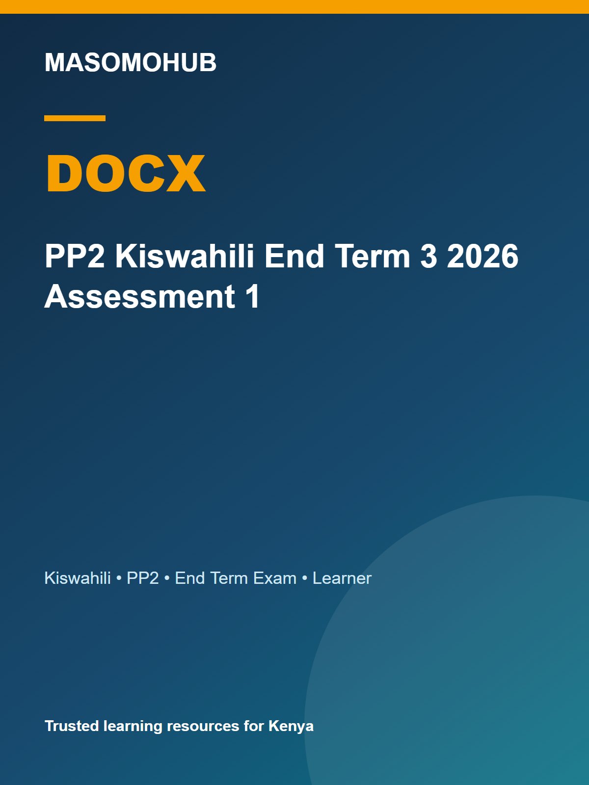 Preview of PP2 Kiswahili Term 3 End-Term Exam 2026