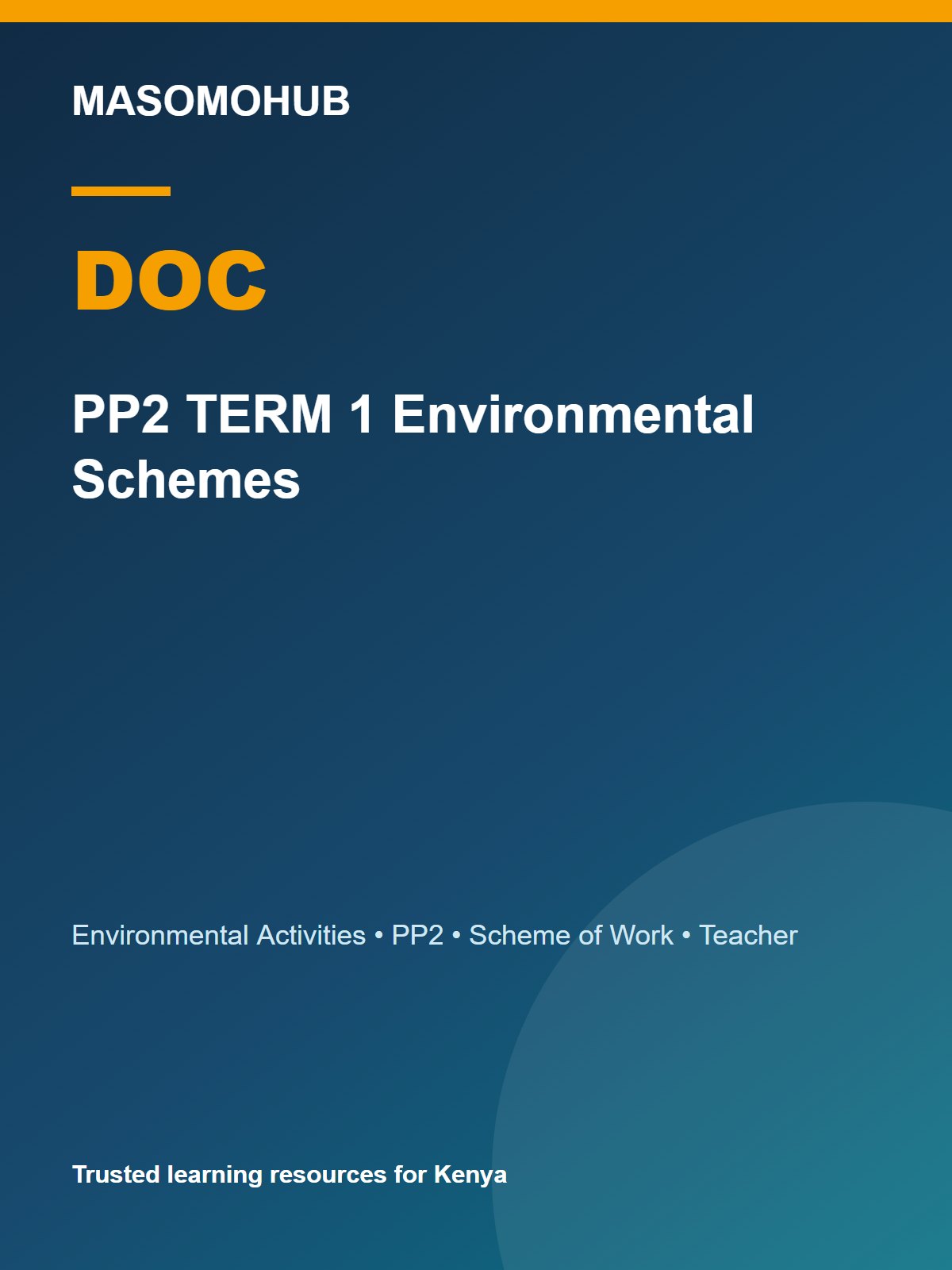 Preview of PP2 Environmental Activities Schemes of Work Term 1