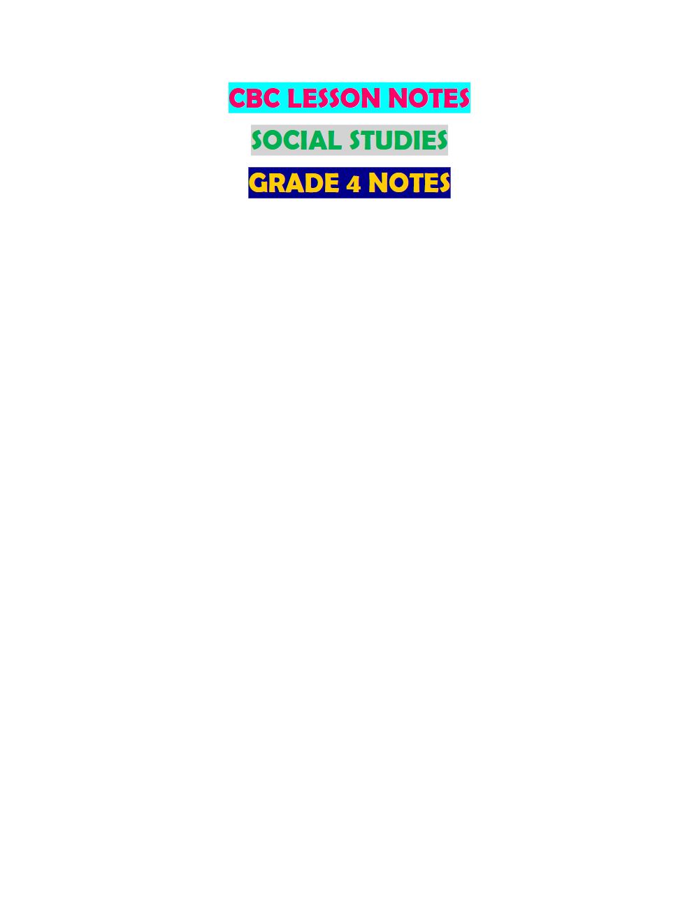 Thumbnail preview of Sst Grade 4 Notes